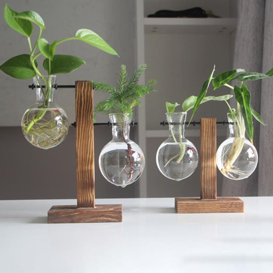 unique wood and glass vases